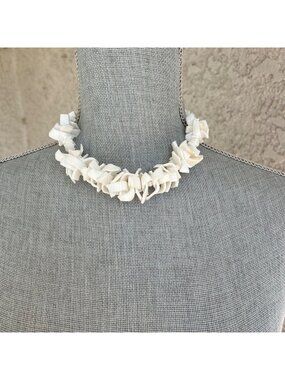 VTG Authentic Hawaiian White Puka Shell Chunky Choker Necklace Mermaidcore Beach